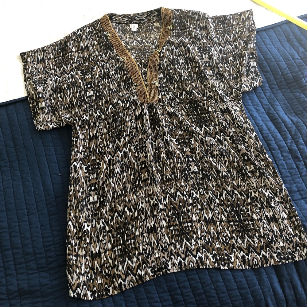 Badgley Mischka cover up or sheer blouse